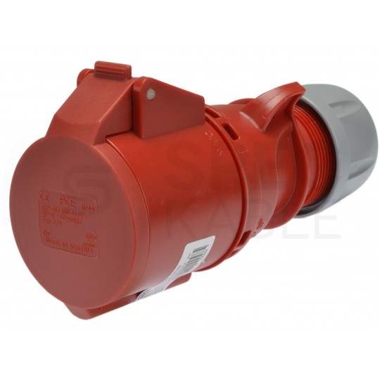 Gniazdo siłowe z klapką [4p] 32A 400V przenośne IP44 PCE na kabel