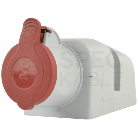 Gniazdo siłowe z klapką [5p] 16A 400V stałe IP44 PAWBOL do obudowy