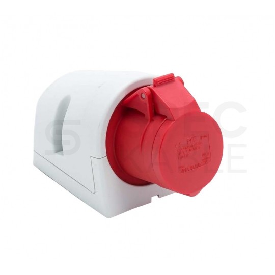 Gniazdo siłowe z klapką [5p] 16A 400V stałe IP44 PCE do obudowy