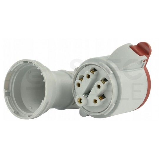 Gniazdo siłowe z klapką [5p] 32A 400V przenośne IP44 PAWBOL na kabel