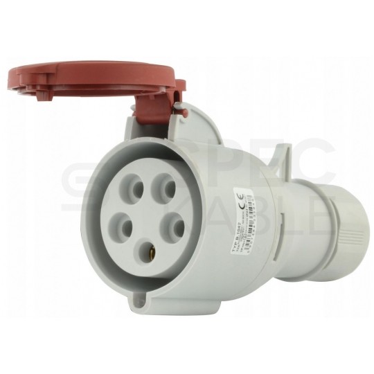 Gniazdo siłowe z klapką [5p] 32A 400V przenośne IP44 PAWBOL na kabel