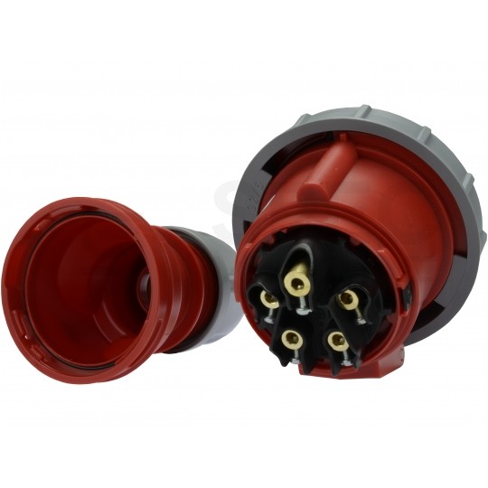 Gniazdo siłowe z klapką [5p] 32A 400V przenośne IP67 PCE na kabel