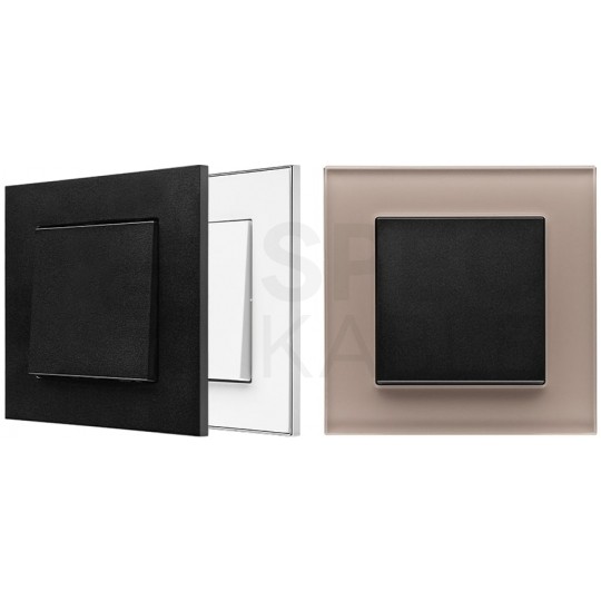 Gniazdo światłowodowe FO pojedyncze SIMON 55 optyczne 1x SC/APC czarne matowe Kontakt Simon TGS1.01/149