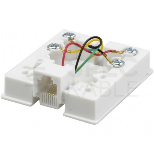 Gniazdo telefoniczne 1xRJ11 6P4C natynkowe