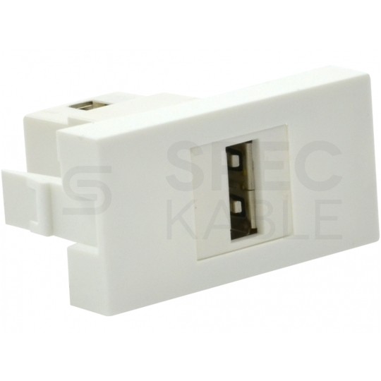 Gniazdo USB 2.0 moduł 1M 22,5x45 biały Mediabox