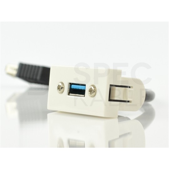 Gniazdo USB 3.0 z przewodem 15cm moduł 1M 22,5x45 biały Mediabox