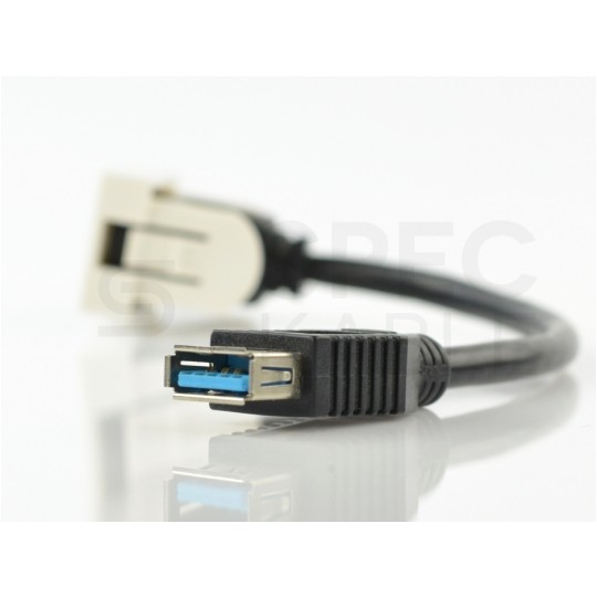 Gniazdo USB 3.0 z przewodem 15cm moduł 1M 22,5x45 biały Mediabox