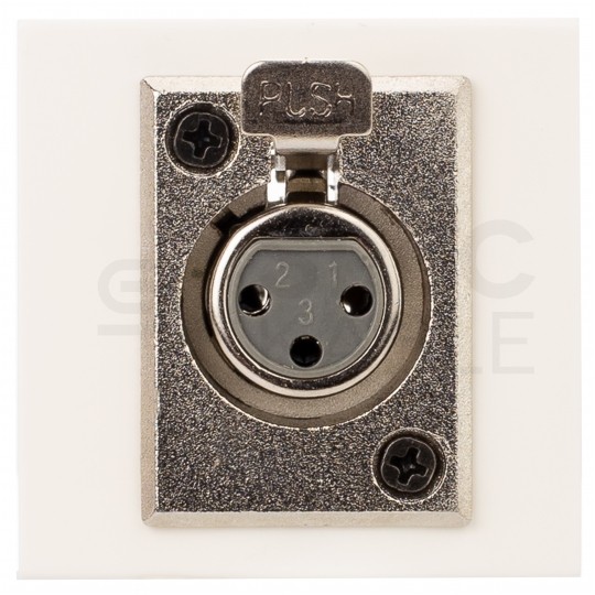 Gniazdo XLR (3-pin) lutowane moduł 2M 45x45 biały Mediabox