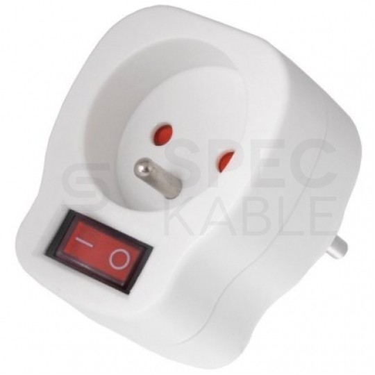 Gniazdo zasilające [2P+Z] 230V 16A białe MCE13 z wyłącznikiem