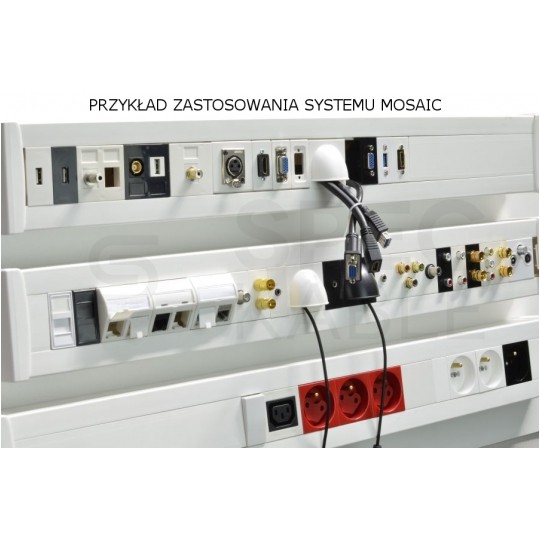 Gniazdo zasilające 2x 230V [2P+Z] 4M 90x45 białe Mediabox