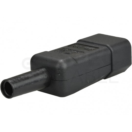 Gniazdo zasilające IEC320 C14 złącze komputerowe (męskie) [2P+Z] 230V 10A na kabel do 8,0mm