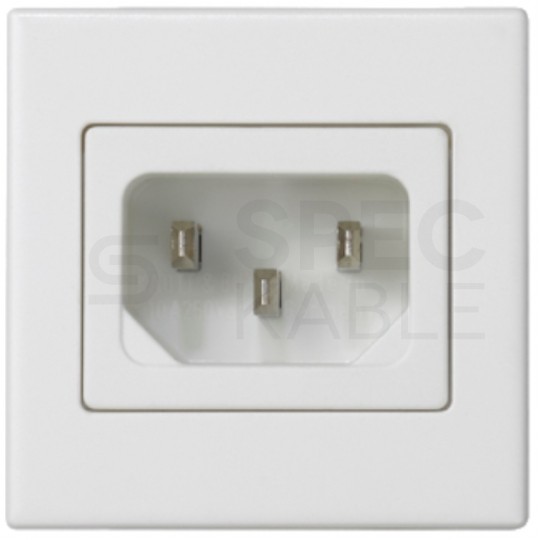 Gniazdo zasilające męskie 230V IEC320 C14 2M 45x45 białe Mediabox Kontakt-Simon