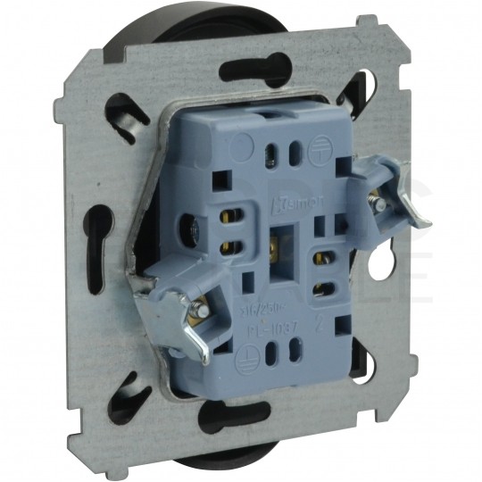 Gniazdo zasilające podwójne SIMON 54 antracyt 2x [2P+Z] 16A z przesłonami Kontakt Simon DGZ2MZ.01/48