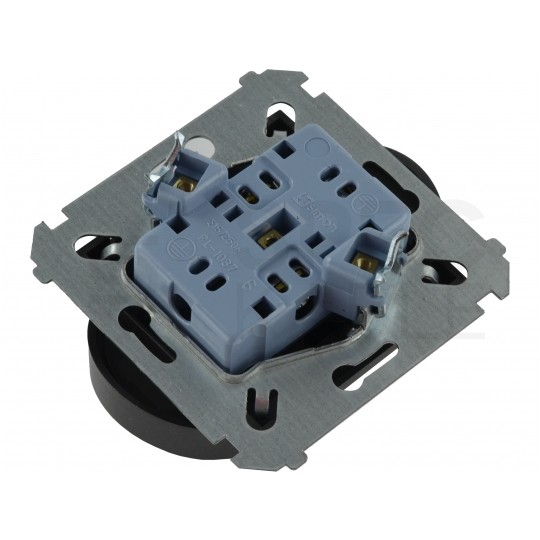 Gniazdo zasilające podwójne SIMON 54 antracyt 2x [2P+Z] 16A z przesłonami Kontakt Simon DGZ2MZ.01/48