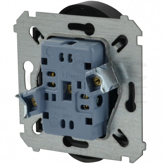 Gniazdo zasilające podwójne SIMON 54 antracyt 2x [2P+Z] 16A z przesłonami Kontakt Simon DGZ2MZ.01/48