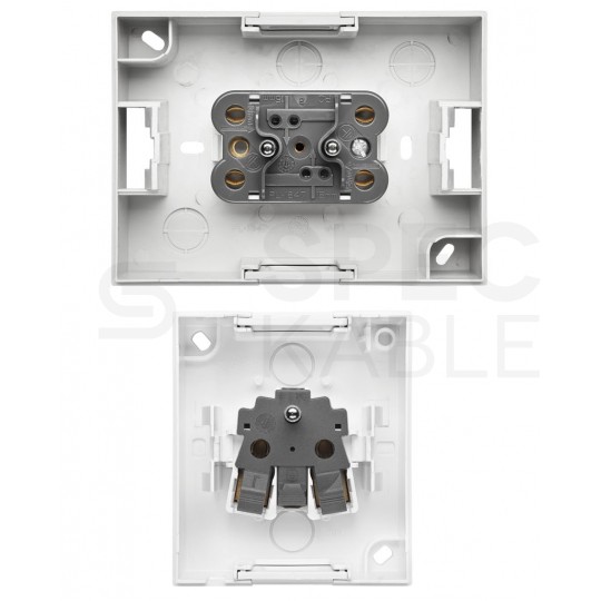 Gniazdo zasilające podwójne SIMON Aquaclick natynkowe bryzgoszczelne IP44 czarne matowe z klapką transparentną 2x [2P+Z] 16A Kontakt Simon ACGZ2/49A