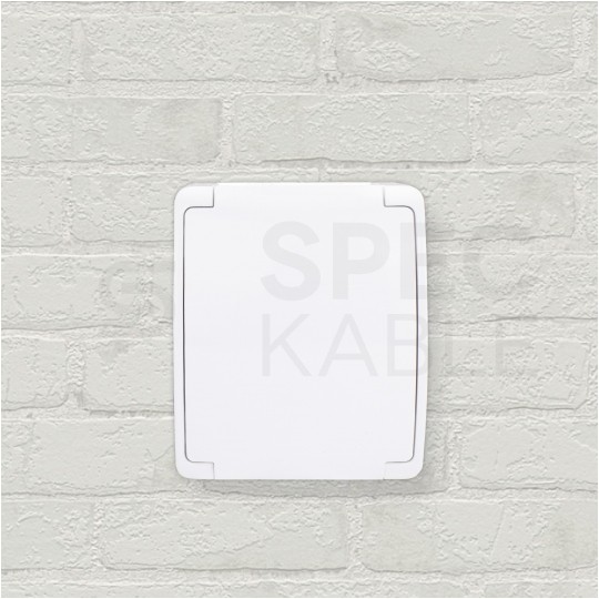 Gniazdo zasilające pojedyncze natynkowe hermetyczne IP44 białe z klapką [2P+Z] 16A Koala ViPlast