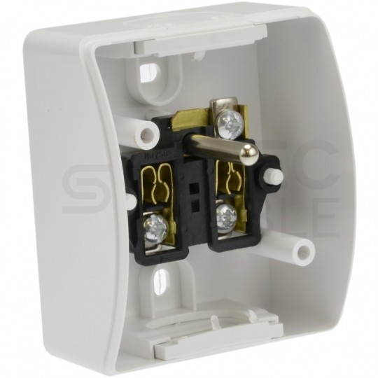 Gniazdo zasilające pojedyncze natynkowe hermetyczne IP44 białe z klapką [2P+Z] 16A Koala ViPlast