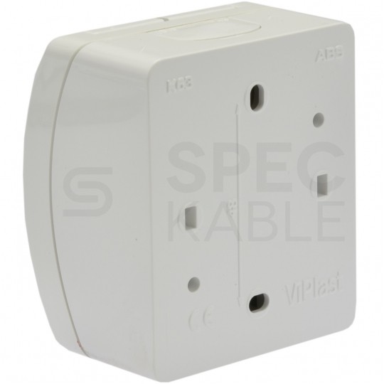 Gniazdo zasilające pojedyncze natynkowe hermetyczne IP44 białe z klapką [2P+Z] 16A Koala ViPlast