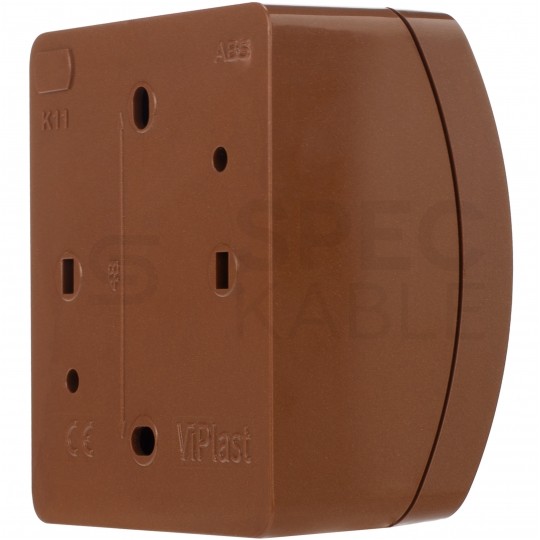 Gniazdo zasilające pojedyncze natynkowe hermetyczne IP44 brązowe z klapką transparentną [2P+Z] 16A Koala ViPlast