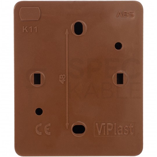 Gniazdo zasilające pojedyncze natynkowe hermetyczne IP44 brązowe z klapką transparentną [2P+Z] 16A Koala ViPlast