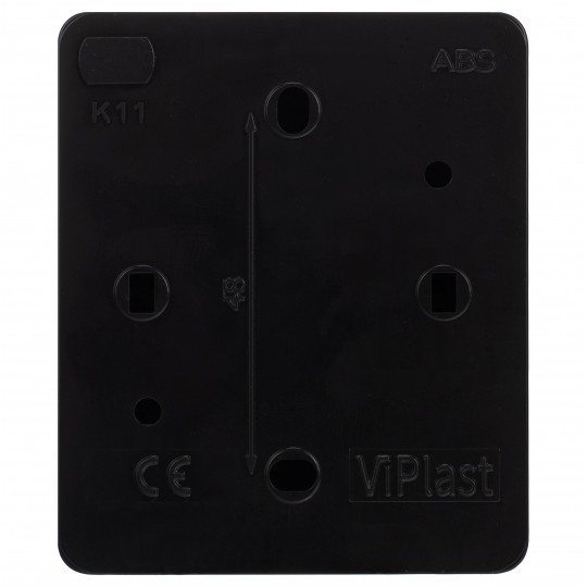 Gniazdo zasilające pojedyncze natynkowe hermetyczne IP44 czarne z klapką transparentną [2P+Z] 16A Koala ViPlast