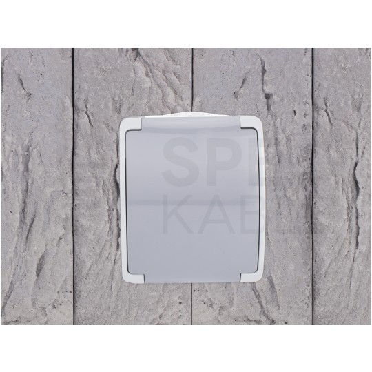 Gniazdo zasilające pojedyncze natynkowe hermetyczne IP44 szare z klapką [2P+Z] 16A Koala ViPlast