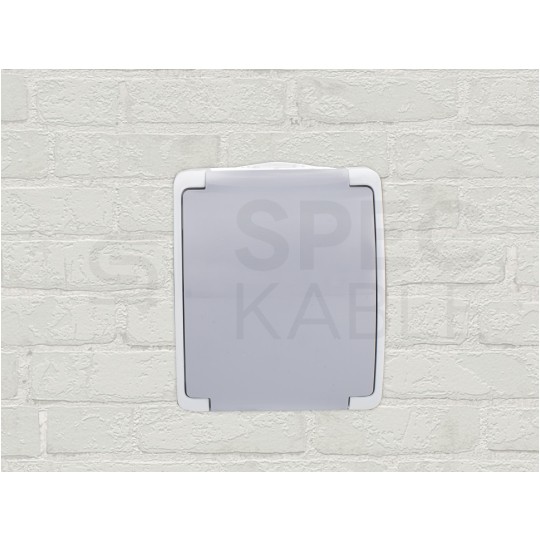 Gniazdo zasilające pojedyncze natynkowe hermetyczne IP44 szare z klapką [2P+Z] 16A Koala ViPlast