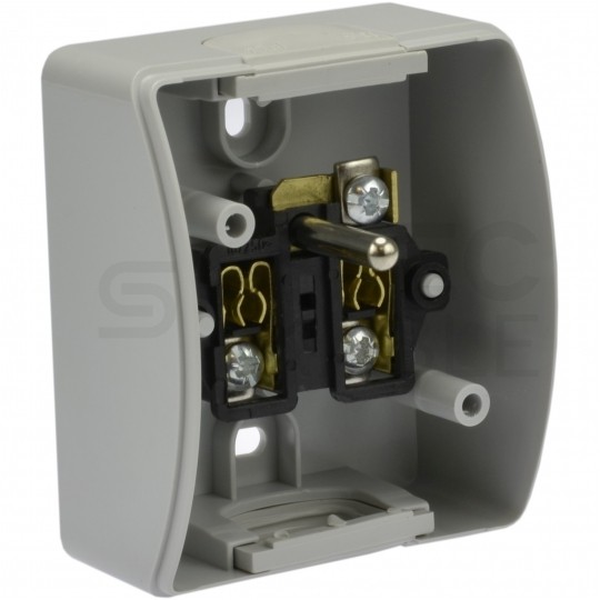 Gniazdo zasilające pojedyncze natynkowe hermetyczne IP44 szare z klapką [2P+Z] 16A Koala ViPlast