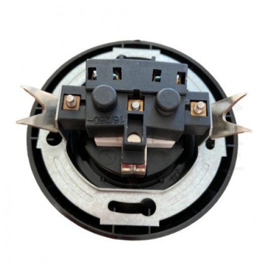 Gniazdo zasilające pojedyncze podtynkowe IP20 czarne z okragłą ramką [2P+Z] Schuko 16A LOFTICA