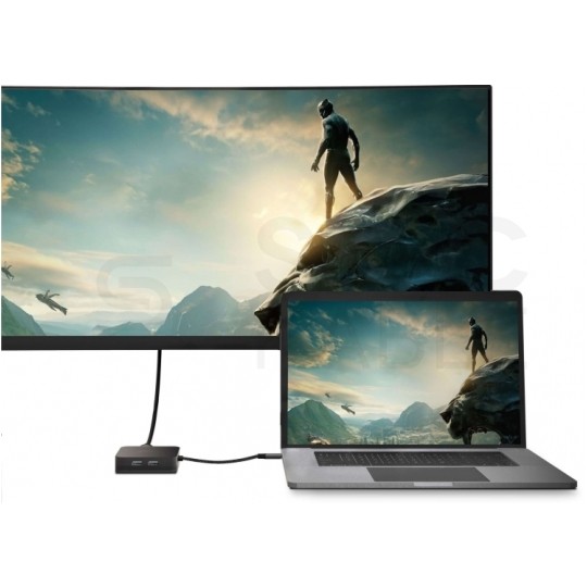 Green Cell Adapter 6w1 Hub USB typ-C -> HDMI 4K@30 + 3x USB 3.0 A + USB 3.1 typ-C (PD 87W, QC 3.0/4.0) + Gigabit Ethernet RJ45 [8p8c]