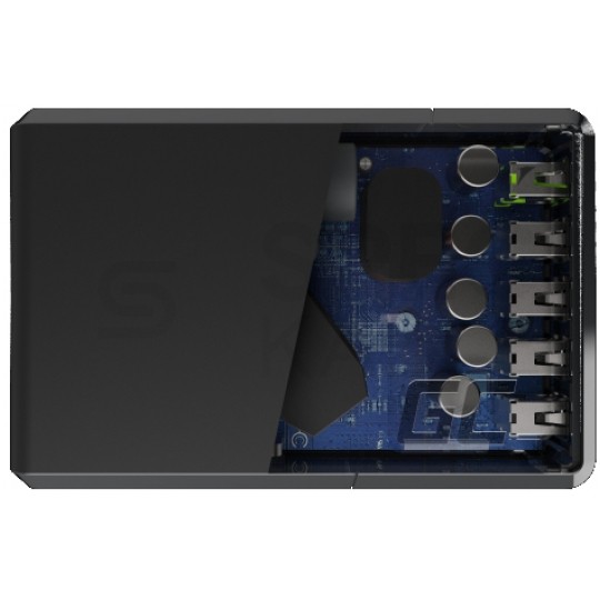 Green Cell Ładowarka sieciowa 5x USB A [1x Ultra Charge 18W (12V / 1,5A) + 4x Smart Charge 12W (5V / 2,4A)] 52W czarna