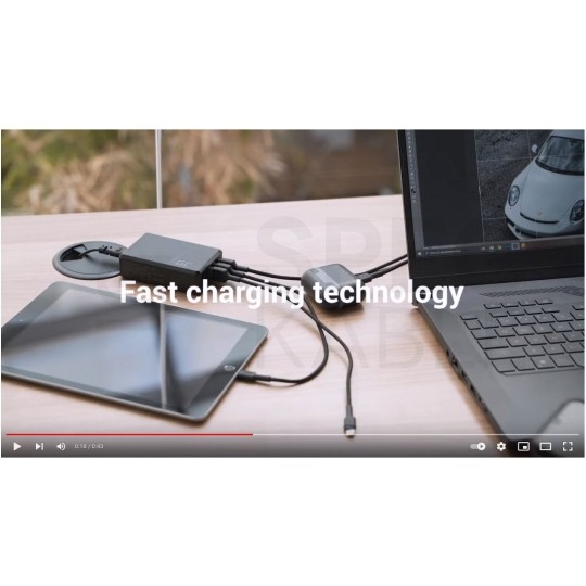 Green Cell Ładowarka sieciowa 5x USB A [1x Ultra Charge 18W (12V / 1,5A) + 4x Smart Charge 12W (5V / 2,4A)] 52W czarna