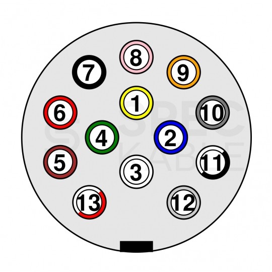 Schemat gniazda 13-pin 12V 