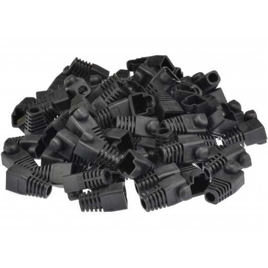 Gumowa osłonka wtyku RJ45 czarna WORECZEK 10szt.