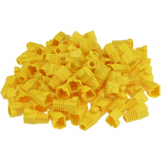 Gumowa osłonka wtyku RJ45 żółta WORECZEK 100szt.