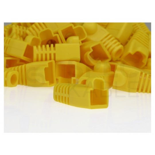 Gumowa osłonka wtyku RJ45 żółta WORECZEK 100szt.
