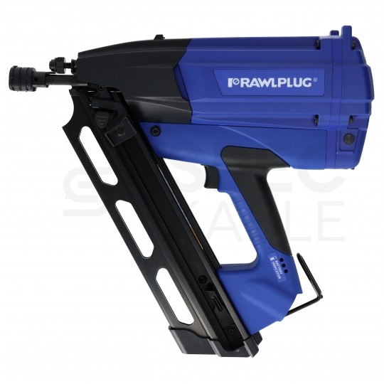 Gwoździarka gazowa akumulatorowa 7,2V do drewna z ładowarką i akumulatorem w walizce Rawlcase RAWLPLUG R-WW90II-XL1