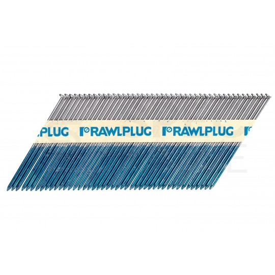 Gwoździe do drewna 3,1x90mm czarne, gładkie na papierze 2200 sztuk + 2x gaz do gwoździarki WW90II Rawlplug R-DPK-3190-V