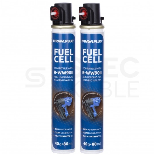 Gwoździe do drewna 3,1x90mm czarne, gładkie na papierze 2200 sztuk + 2x gaz do gwoździarki WW90II Rawlplug R-DPK-3190-V