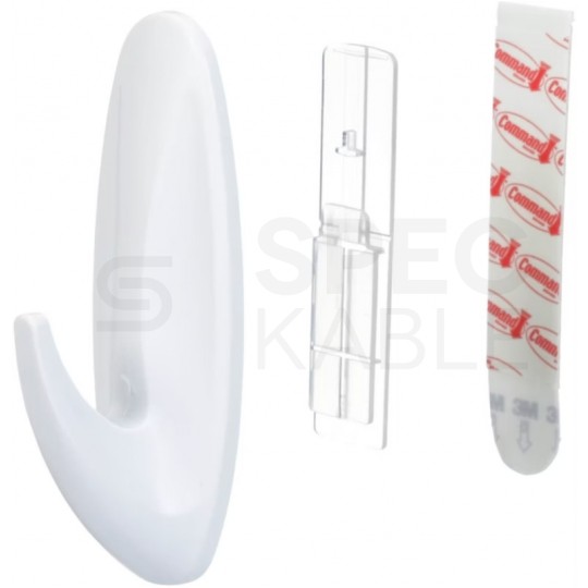 Haczyk do wieszania akcesoriów kuchennych i łazienkowych biały 2,2kg 3M COMMAND