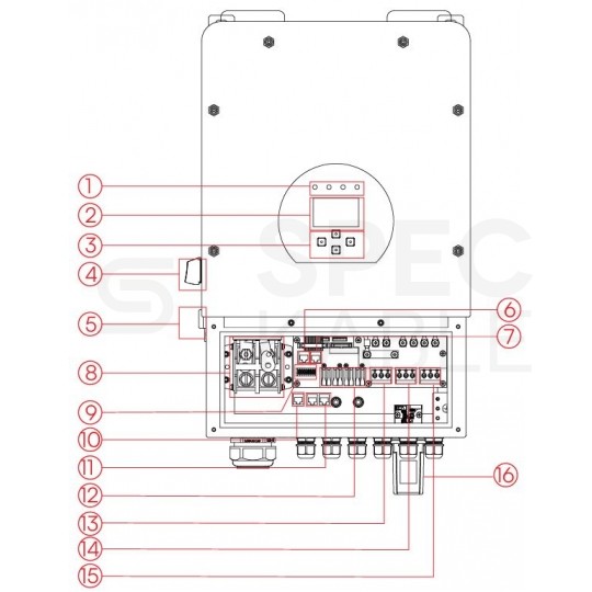 Hybrydowy inwerter, falownik sieciowy 1-fazowy 8kW IP65 V-TAC DEYE SG01LP1 10 LAT GWARANCJI