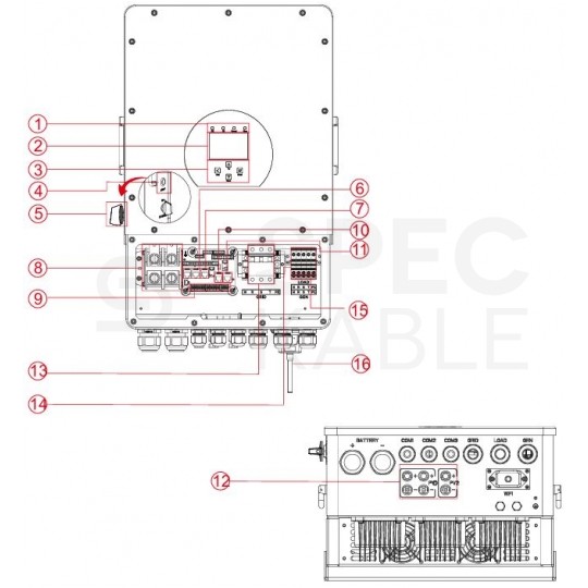Hybrydowy inwerter, falownik sieciowy 3-fazowy 10kW IP65 V-TAC DEYE SG04LP3 10 LAT GWARANCJI