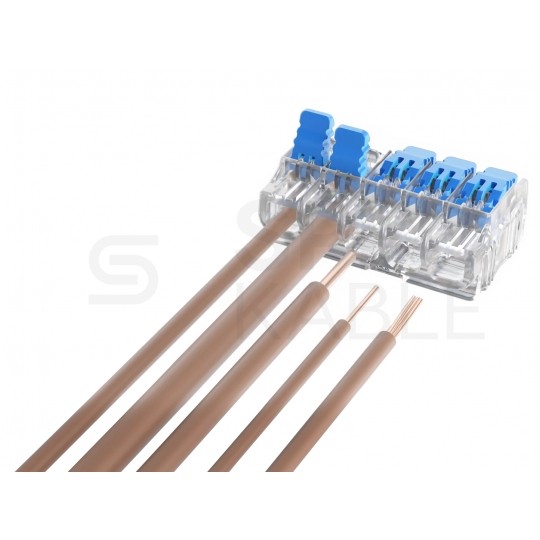 IDEALNA Szybkozłączka z dźwignią 3x 0,2-4mm2 uniwersalna bezhalogenowa (na drut / na linkę) 450V/32A SIMET 40szt.