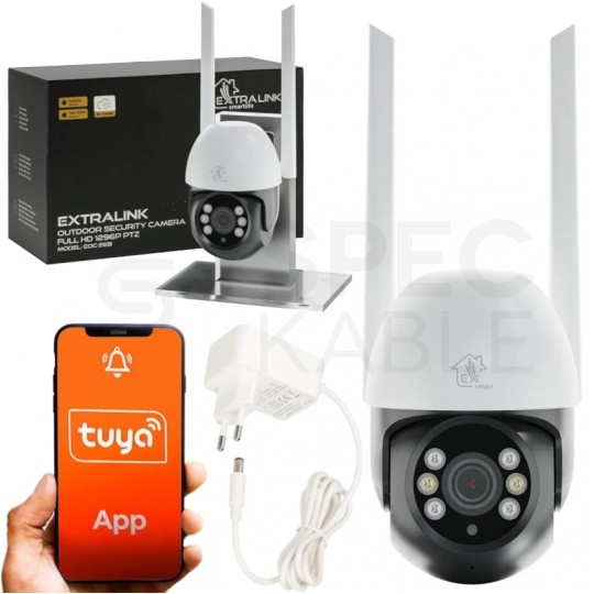 Inteligentna kamera zewnętrzna bezprzewodowa WiFi TUYA Full HD IP65 Perun Outdoor Security Extralink