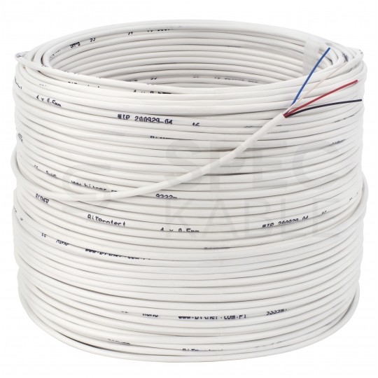Kabel alarmowy BiTprotect YTDY 4x0,5mm biały 100V domofonowy drut Bitner