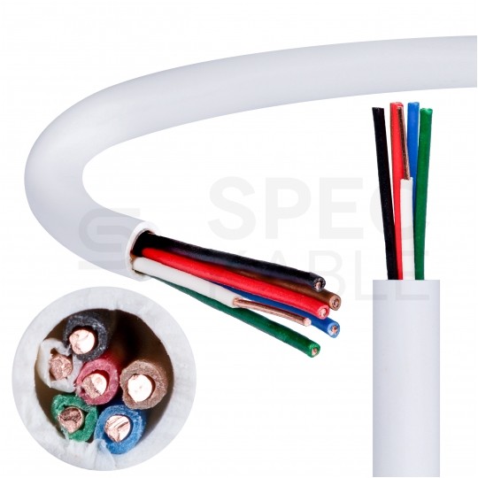 Kabel alarmowy BiTprotect YTDY 6x0,5mm biały 100V domofonowy drut Bitner