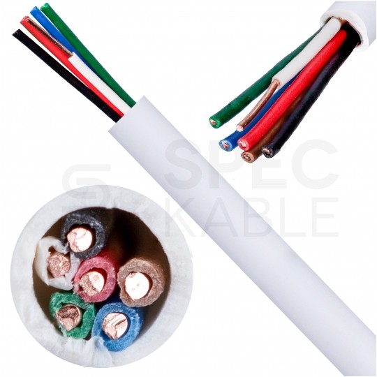 Kabel alarmowy BiTprotect YTDY 6x0,5mm biały 100V domofonowy drut Bitner