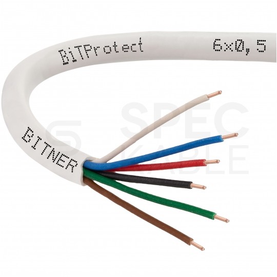 Kabel alarmowy BiTprotect YTDY 6x0,5mm biały 100V domofonowy drut Bitner