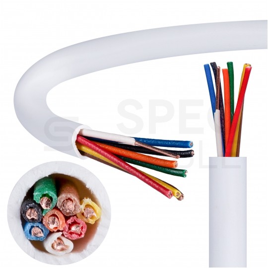 Kabel alarmowy BiTprotect YTDY 8x0,5mm biały 100V domofonowy drut Bitner